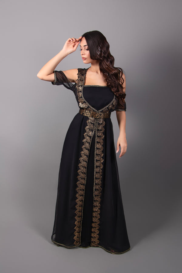 CAFTAN BLACK CLEOPATRE