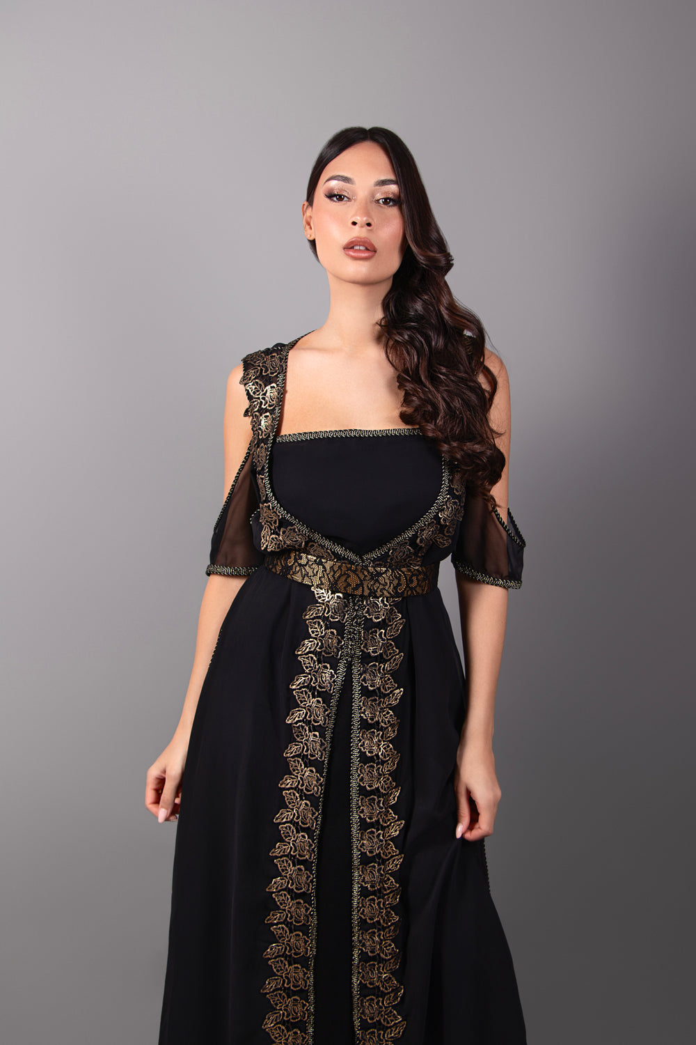 CAFTAN BLACK CLEOPATRE