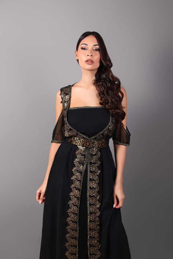 CAFTAN BLACK CLEOPATRE