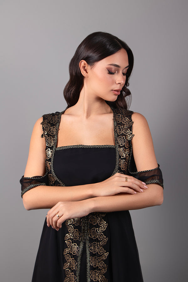 CAFTAN BLACK CLEOPATRE