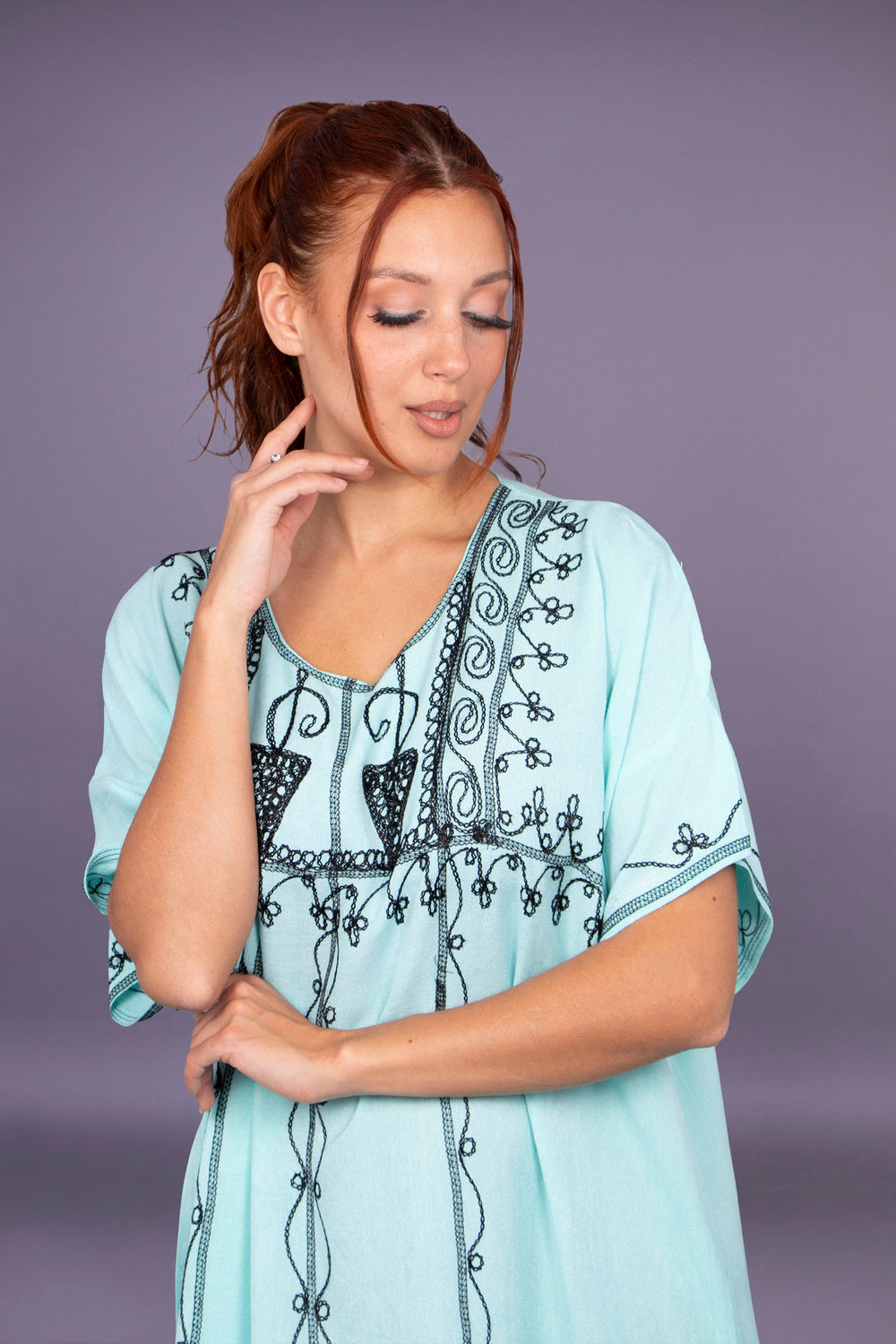 CAFTAN SOULAY BLEU CIEL